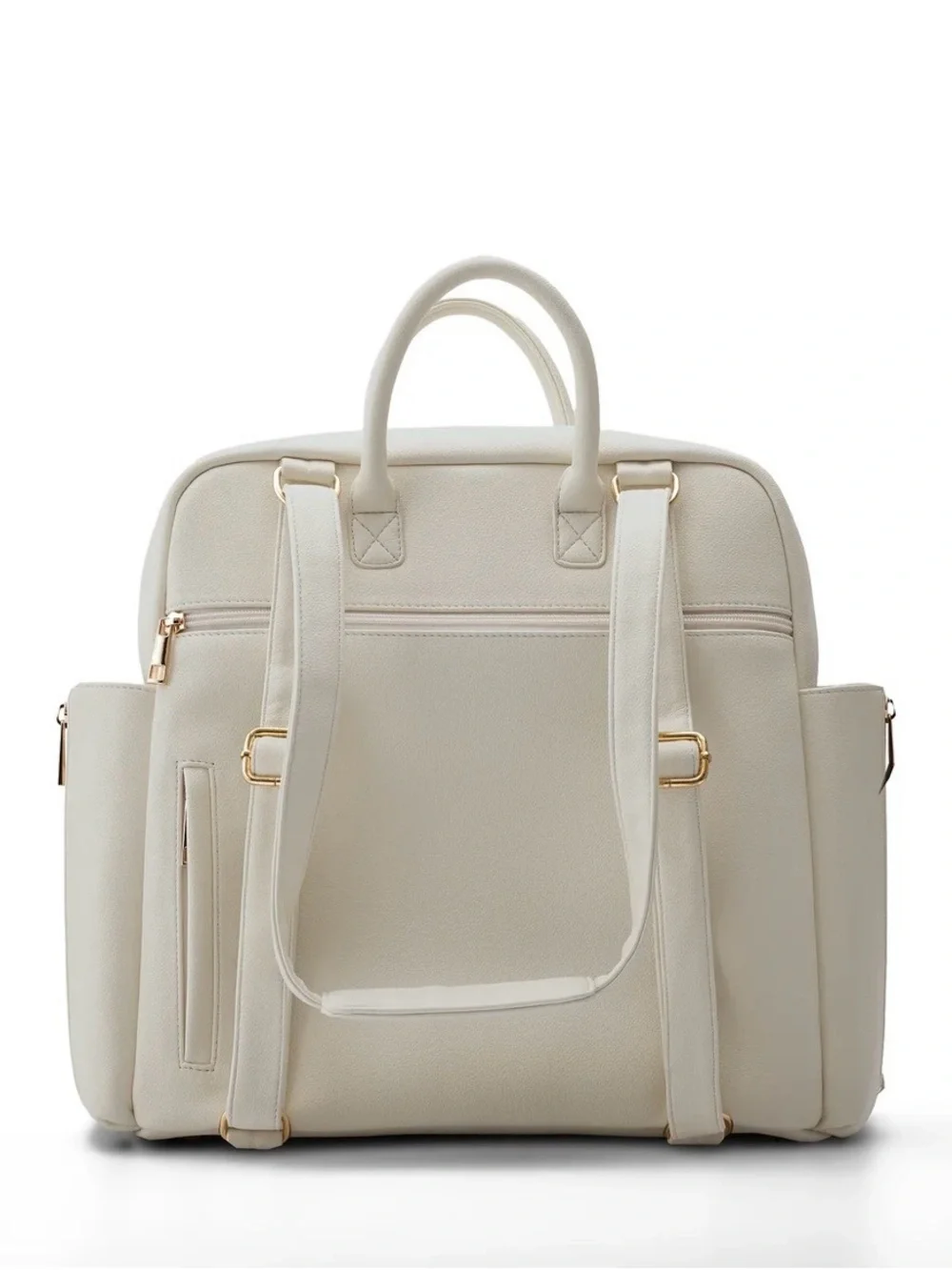 Ayla & Co Cream Structured Tote Bag with Front Pocket